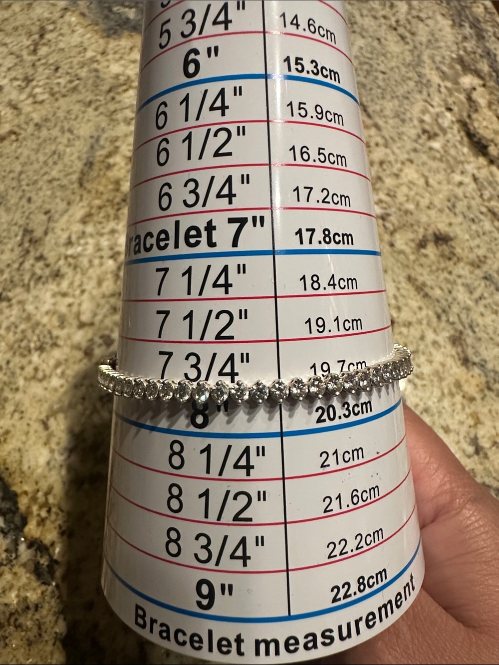 Sterling Silver CZ Tennis Bracelet 21.5 cm Vintage